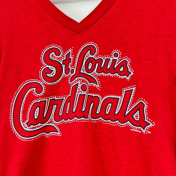 NEW St. Louis Cardinals MLB open draped back bar red sweatshirt top size large - Picture 3 of 7